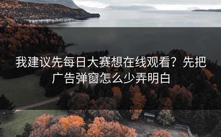 我建议先每日大赛想在线观看？先把广告弹窗怎么少弄明白